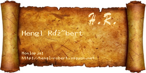 Hengl Róbert névjegykártya